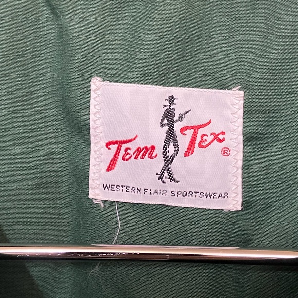 Vintage Green Tem Tex Western Cowgirl Button Down Rodeo Shirt RARE Women’s M - Picture 3 of 6